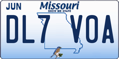 MO license plate DL7V0A