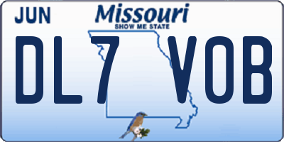 MO license plate DL7V0B