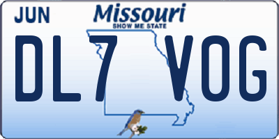 MO license plate DL7V0G