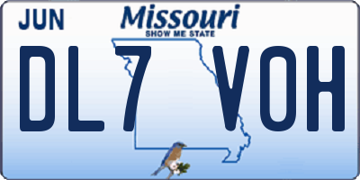 MO license plate DL7V0H