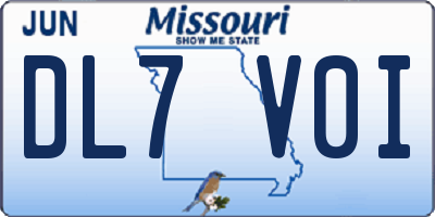 MO license plate DL7V0I