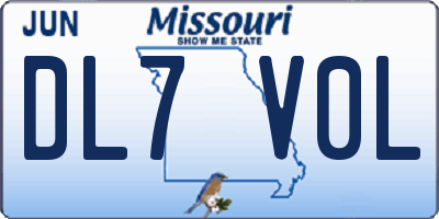MO license plate DL7V0L