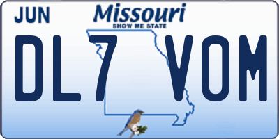 MO license plate DL7V0M