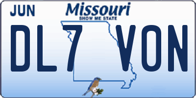 MO license plate DL7V0N
