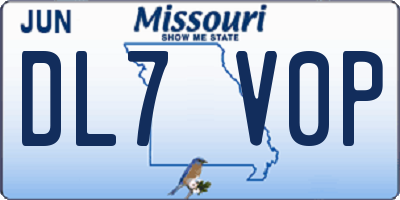 MO license plate DL7V0P