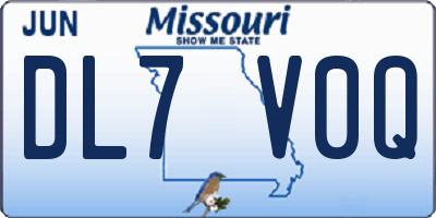 MO license plate DL7V0Q
