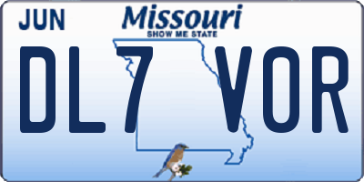 MO license plate DL7V0R