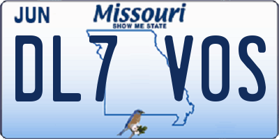 MO license plate DL7V0S