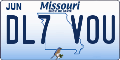 MO license plate DL7V0U