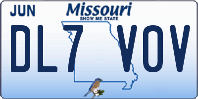 MO license plate DL7V0V