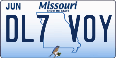 MO license plate DL7V0Y