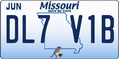 MO license plate DL7V1B
