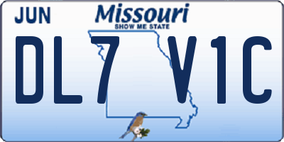 MO license plate DL7V1C