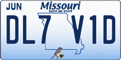 MO license plate DL7V1D