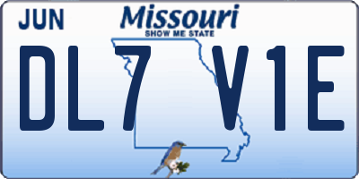 MO license plate DL7V1E