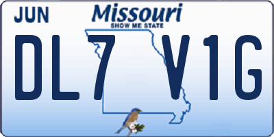 MO license plate DL7V1G