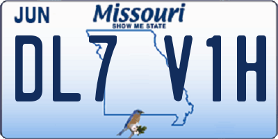 MO license plate DL7V1H