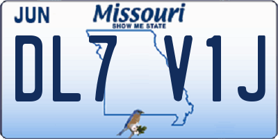 MO license plate DL7V1J