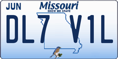 MO license plate DL7V1L