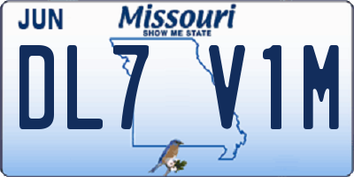 MO license plate DL7V1M