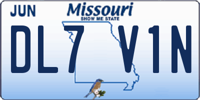 MO license plate DL7V1N