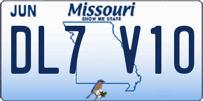 MO license plate DL7V1O