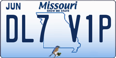 MO license plate DL7V1P