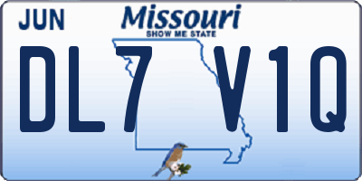 MO license plate DL7V1Q