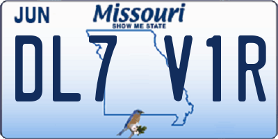 MO license plate DL7V1R