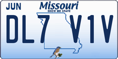 MO license plate DL7V1V