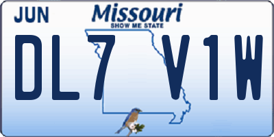 MO license plate DL7V1W