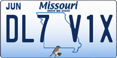 MO license plate DL7V1X