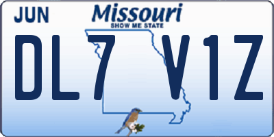MO license plate DL7V1Z