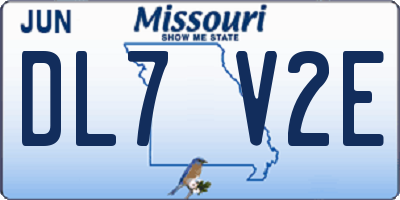 MO license plate DL7V2E