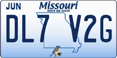 MO license plate DL7V2G