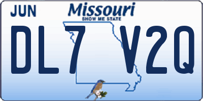 MO license plate DL7V2Q