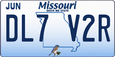 MO license plate DL7V2R