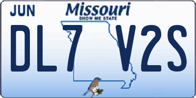 MO license plate DL7V2S