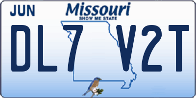 MO license plate DL7V2T