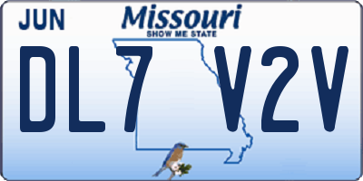 MO license plate DL7V2V