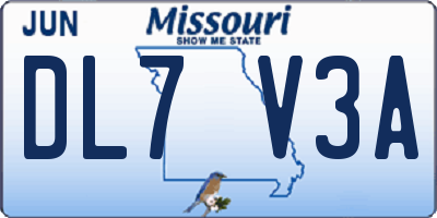 MO license plate DL7V3A