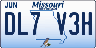 MO license plate DL7V3H