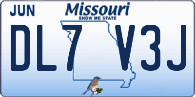 MO license plate DL7V3J