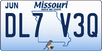MO license plate DL7V3Q