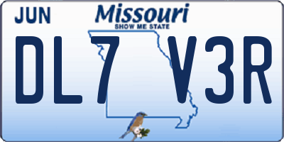 MO license plate DL7V3R