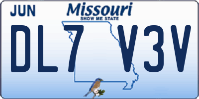 MO license plate DL7V3V