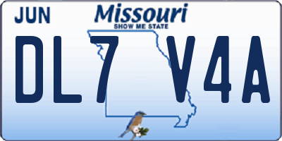 MO license plate DL7V4A