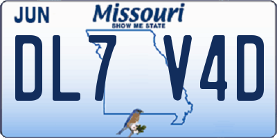 MO license plate DL7V4D