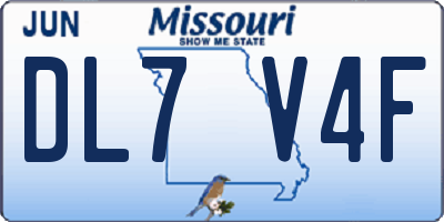 MO license plate DL7V4F