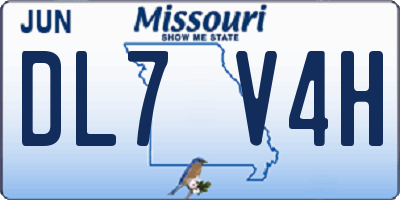 MO license plate DL7V4H